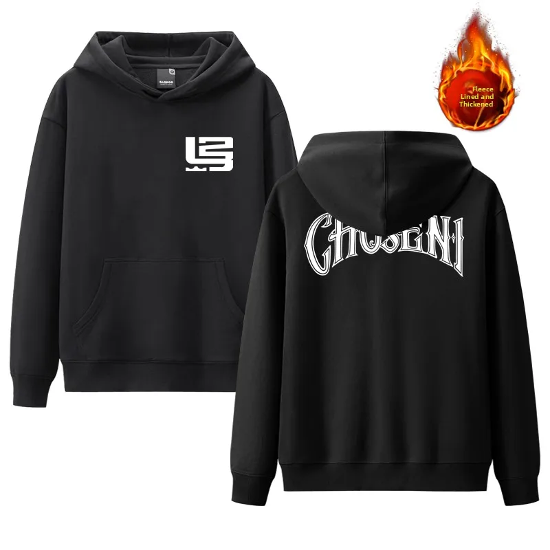 

Утепленная зимняя толстовка с капюшоном и длинными рукавами, с принтом татуировок James Selected, повседневная, в американском стиле, из смесового хлопка и полиэстера