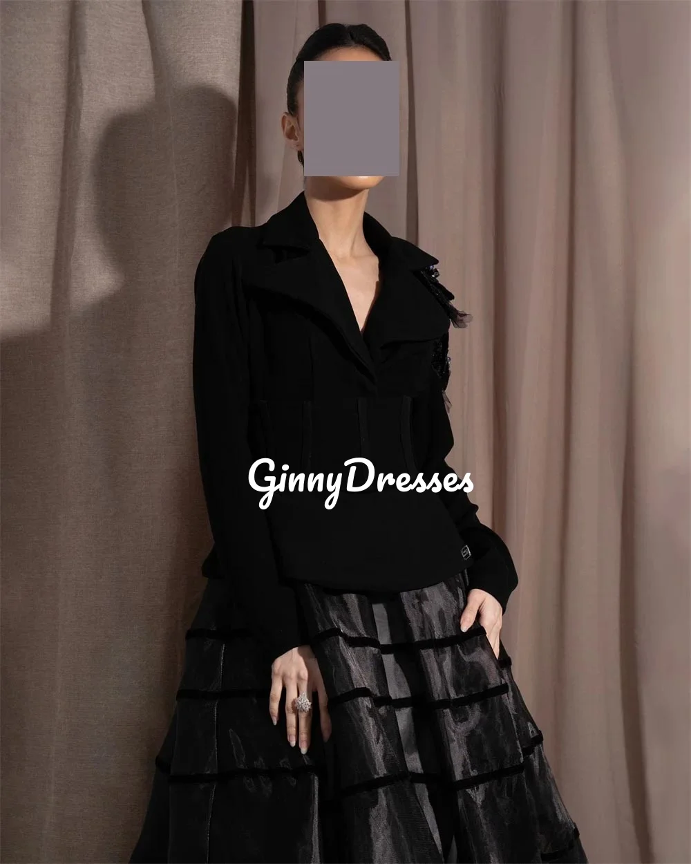 プロム-Vネックのカスタムドレス,地面の長さ,フリル付き,豪華なイブニングドレス,長袖,ウェディングドレス