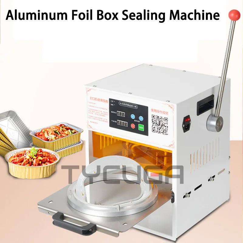 Electric Aluminum Foil Disposable Meal Box Seal Machine Manual Sealer Food Packaging Bowl Machine Aluminum Foil Tnfoil Lid Film