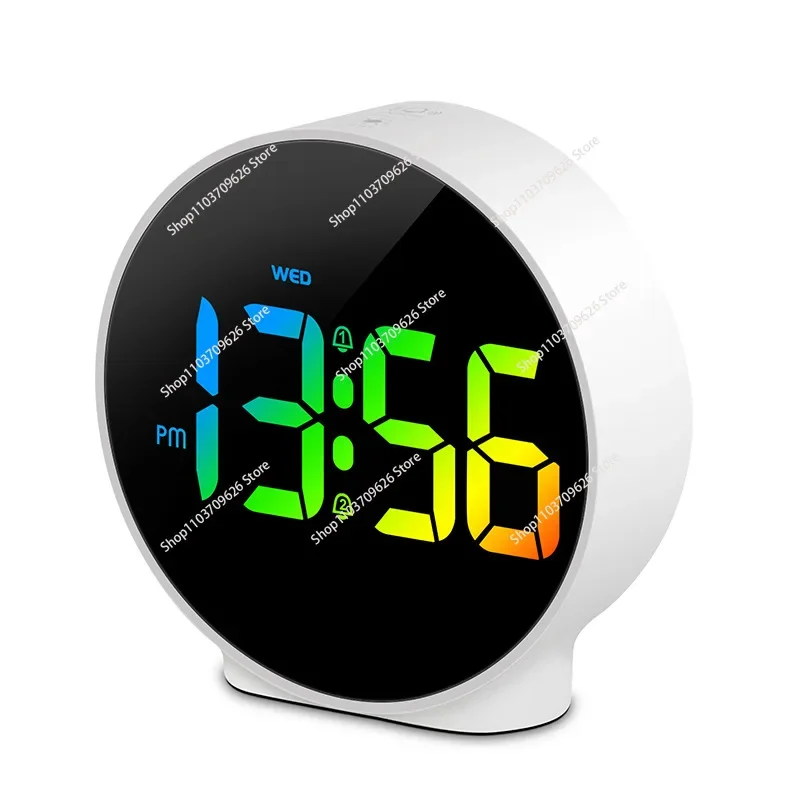 Simple digital electronic clock, luminous color alarm clock battery plug-in dual power supply mode