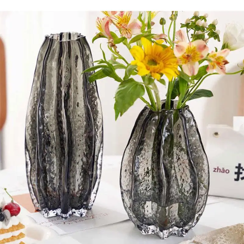 Imitate Carambola Glass Vase Hydroponics Flower Pots Shape Vases Artificial Flowers Decorative Floral Arrangement