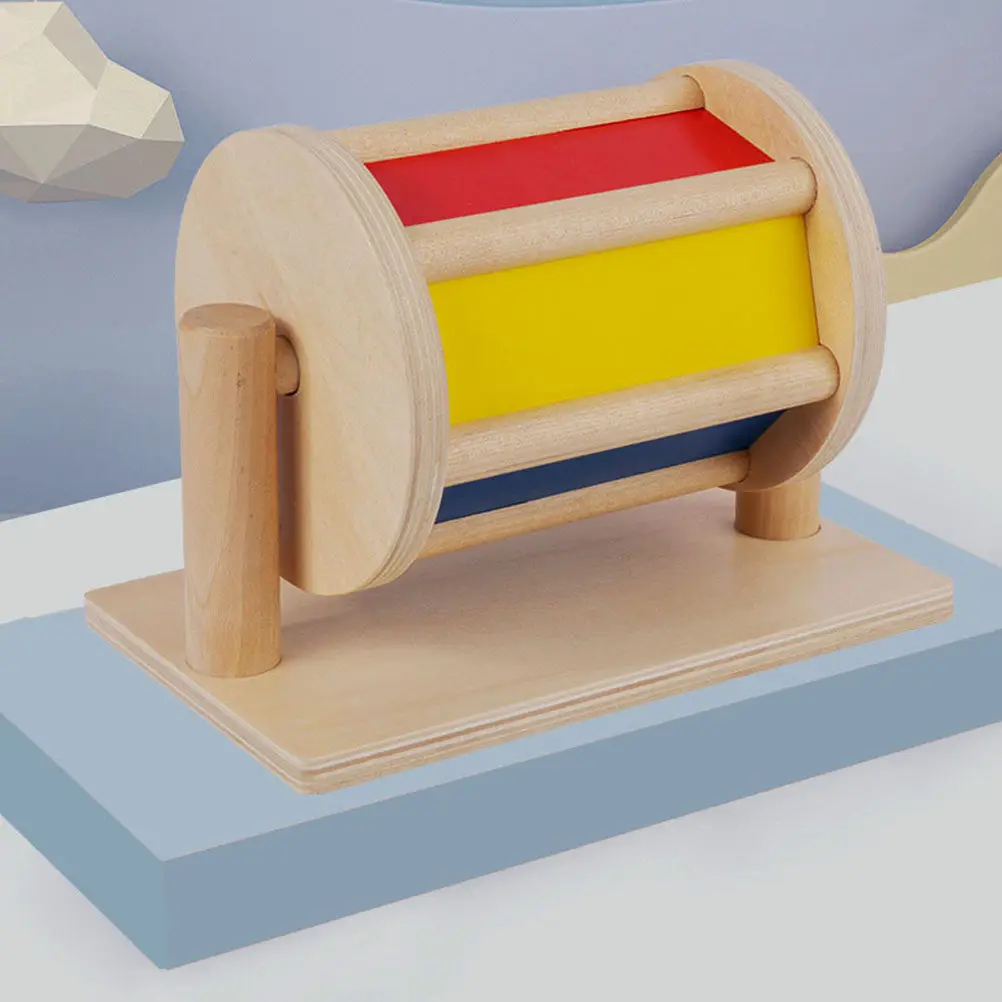 

Деревянный цветной барабан с мультяшным рисунком, текстильный барабан, безопасная развивающая игрушка для раннего обучения, развитие мелкой моторики, когнитивные способности