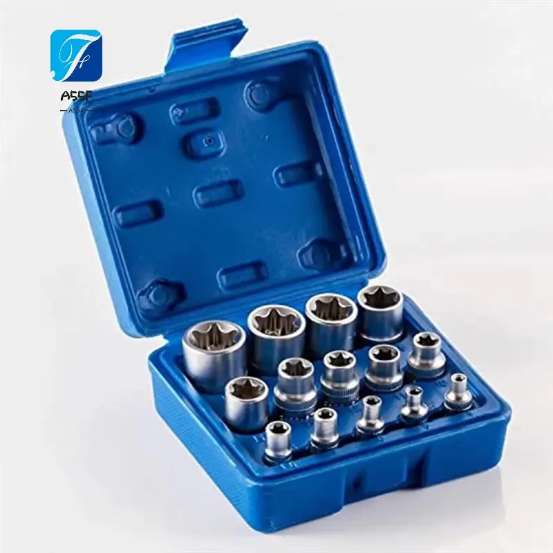 

A55F-14PCS Набор головок E Star Torx с внутренней шестигранной головкой E4-E24 E-Torx Вставная гайка с шестигранной головкой