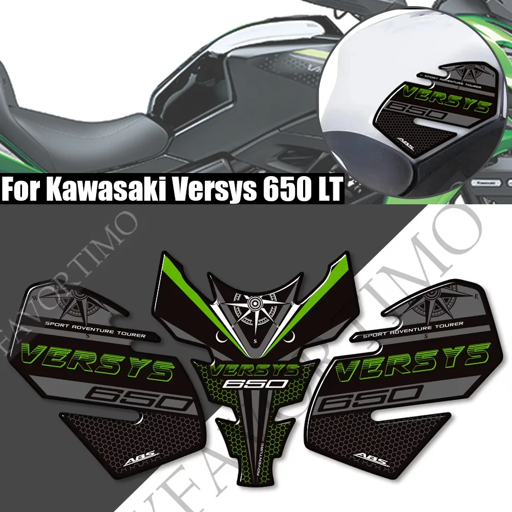 

For Versys 650 LT 650LT Motorcycle Tank Pad TankPad Cap Grips Gas Fuel Kit Knee Stickers Moto Epoxy resin Decals
