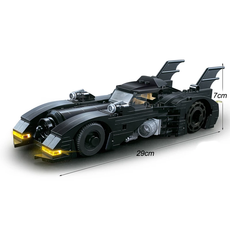 Bloques de construcción de Batmobile de la serie de superhéroes 1989, carro de murciélago clásico, bloques de modelismo, juguetes para niños, regalos de navidad