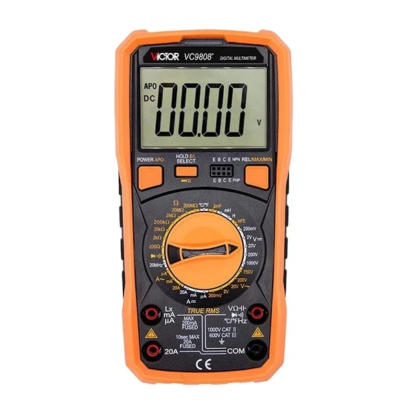 9808+ 2000uF Capacitance Meter 10MHz Frequency Temperature And Inductance Measurement LCR Tester 3 1/2 Digital Multimeter