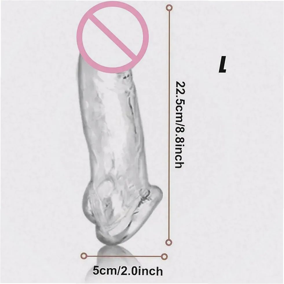 3 Size Transparent Penis Extender Reusable Condom Sleeve Delay Ejaculation Cock Ring Sex Toys For Men view 5