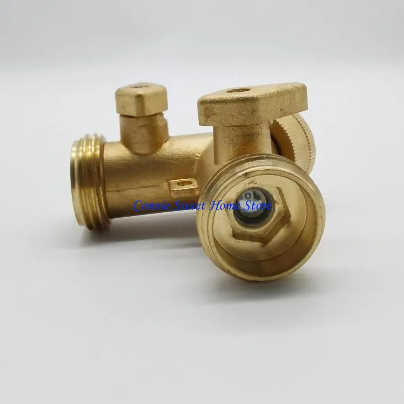 LXAF Brass Garden Hose Y Splitter 2 Valves Outlet Water Hose Adapter Simple Installs