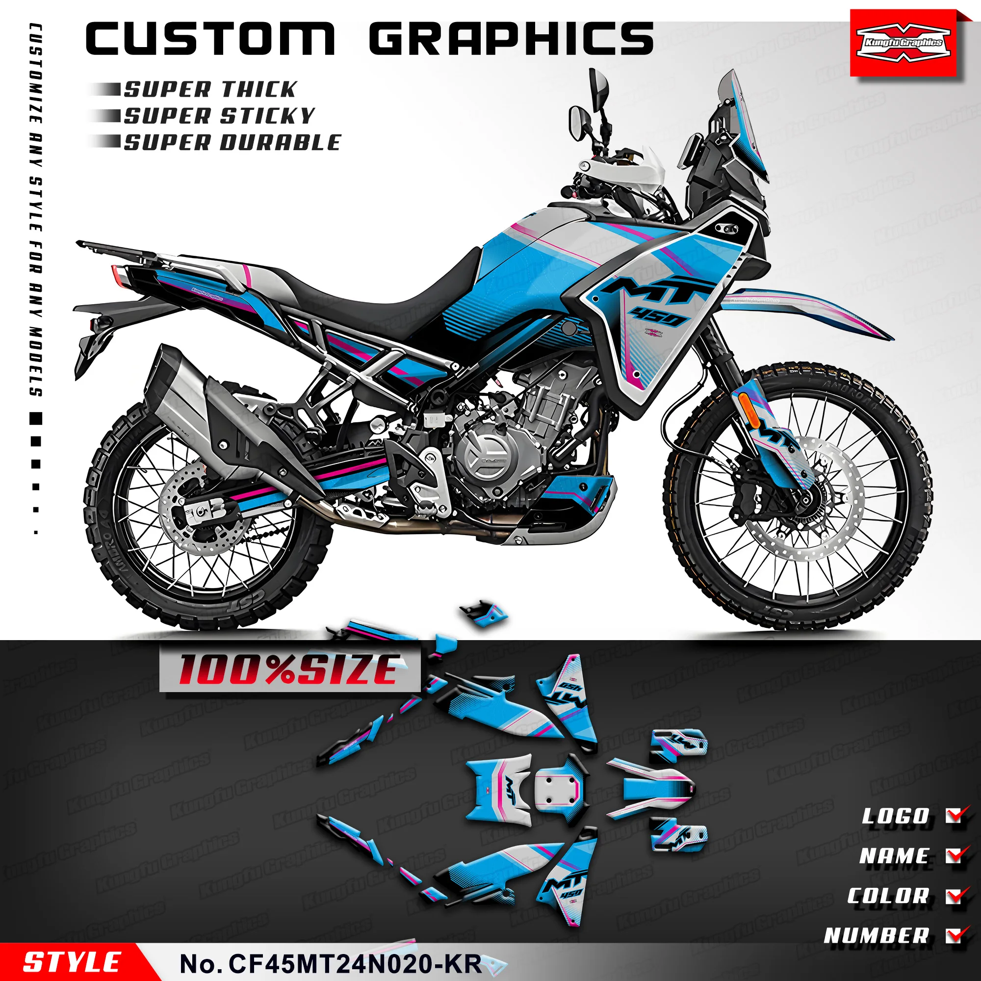 

Набор наклеек KUNGFU GRAPHICS для CFMOTO 450MT 450 MT 450, рестайлированный, CF45MT24N020-KR