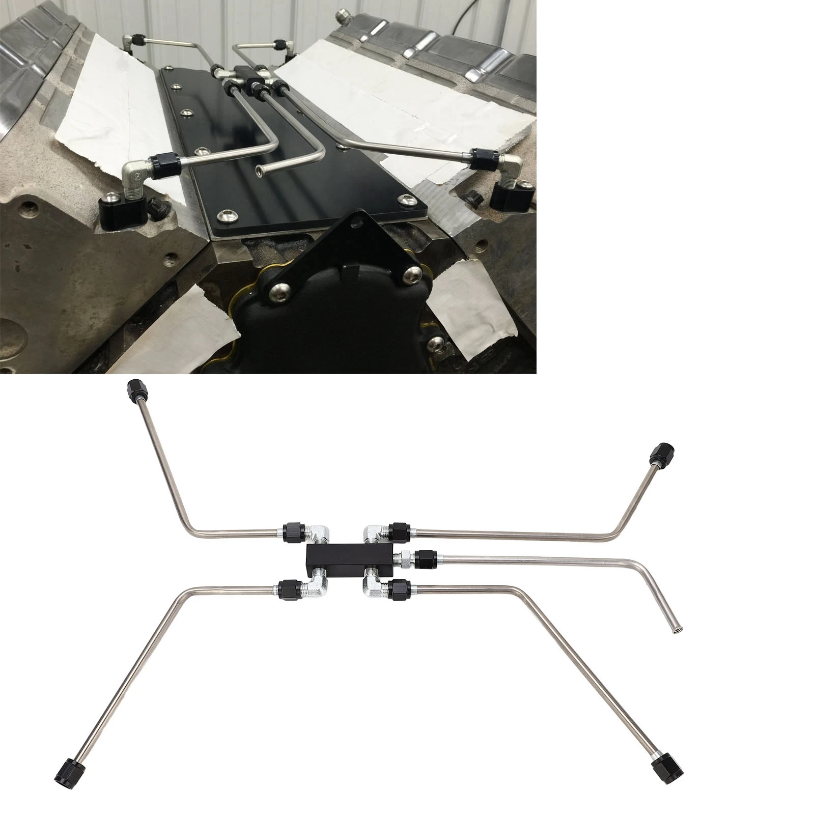 طقم تنفيس البخار المتقاطع المبرد الكامل من الفولاذ المقاوم للصدأ لمحركات LS1 LS2 LS3 LS6 LS7 طقم فتحة تهوية البخار المتقاطع