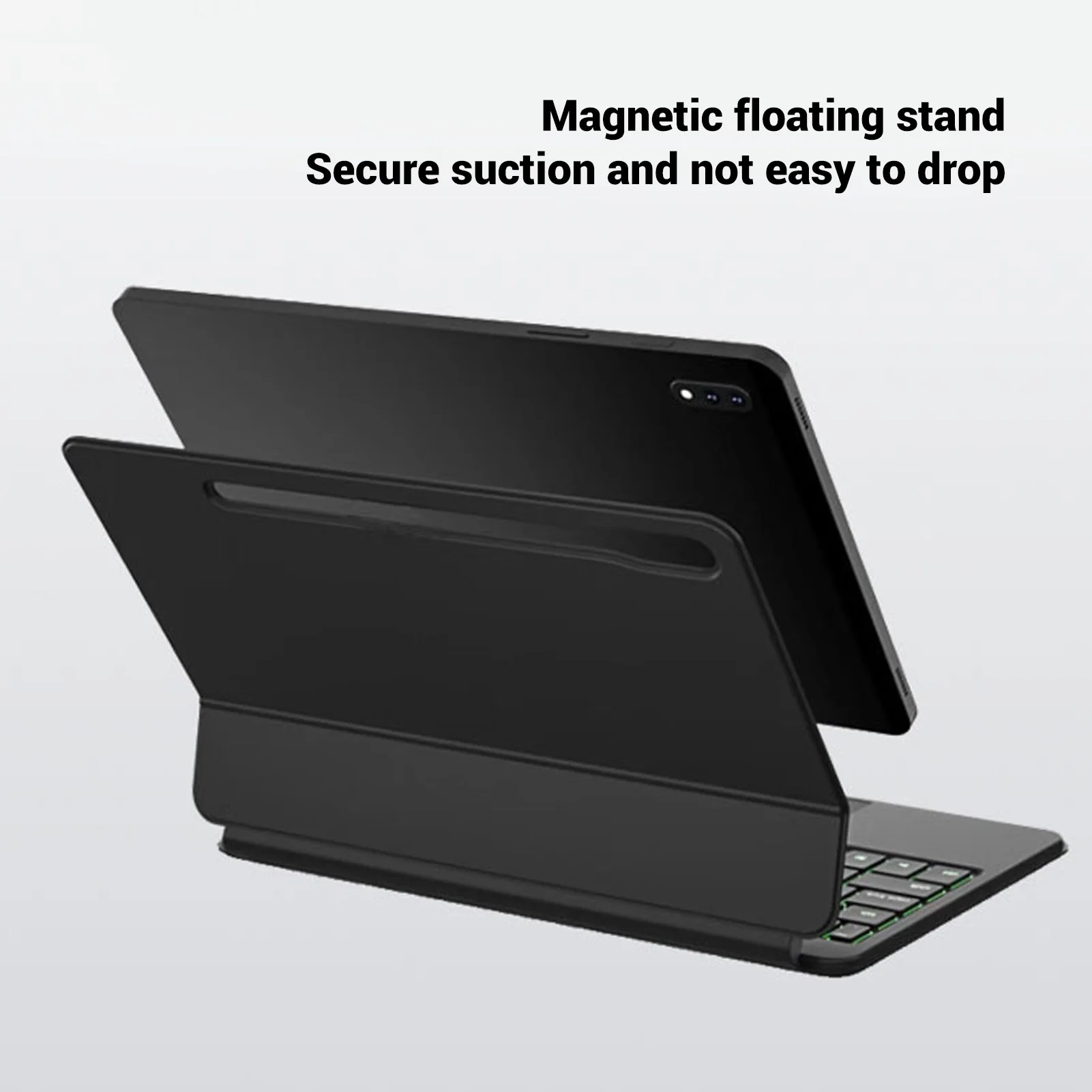 

Backlit Keyboard Case Floating Cantilever Stand Keyboard Case Adjustable Viewing Angle PU Leather for Galaxy Tab S7 S8 S9 S9FE