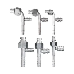 #6 #8 #10 Car Air Conditioning Gas-jet Fittings Aluminium Straight / 90 Degree Joint with Gas filling nozzle fittings R134a Auto