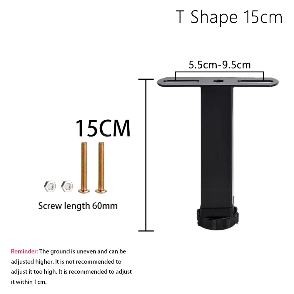 

1Pcs Durable 15-35cm Bed Leg Adjustable T-Frame Bed Base Legs Square Tube Hard Furniture Leg