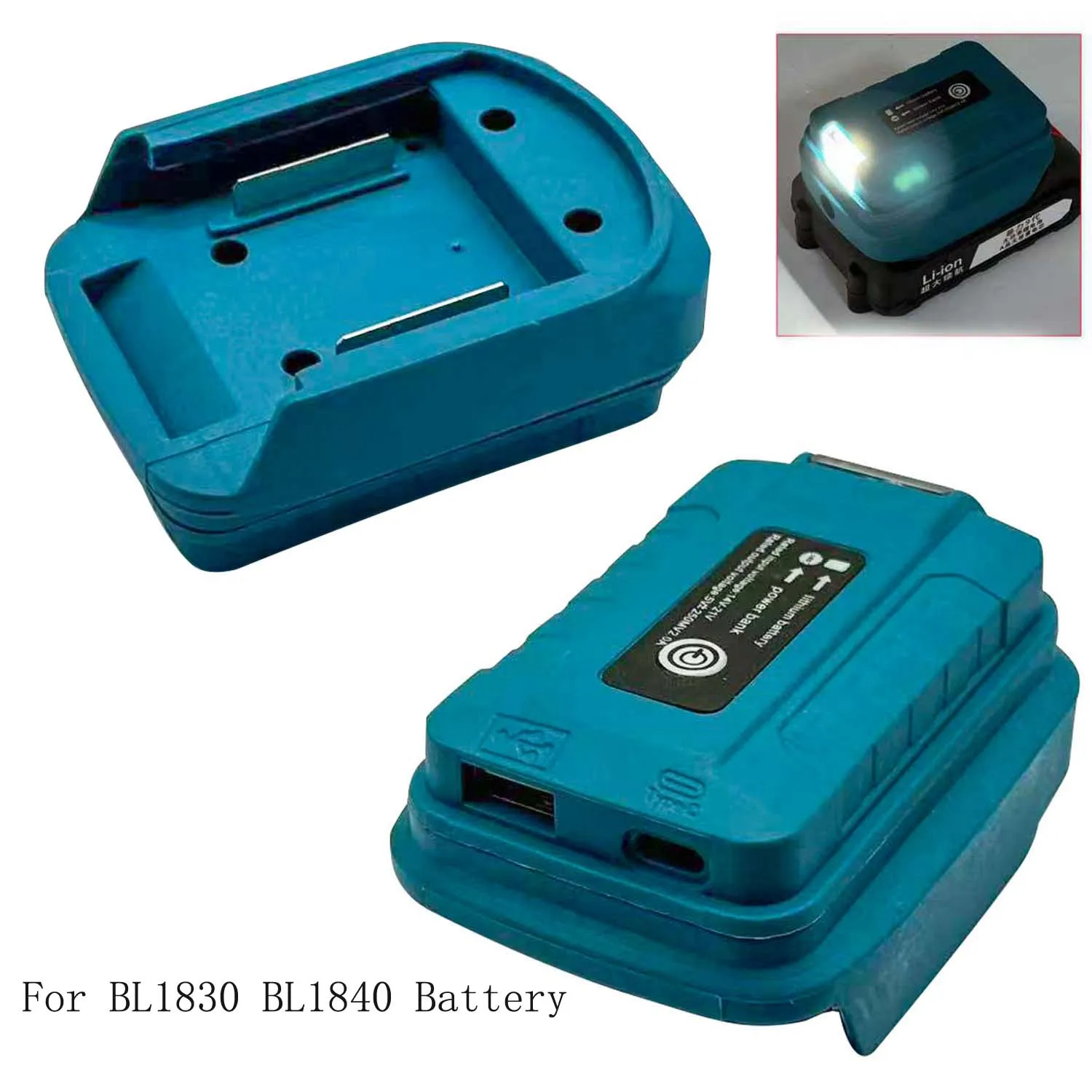 Battery Adapter Battery Converter 21V To 5V USB Charging Power -Bank With DC Head For BL1830BL1840 Power Tools Accessories
