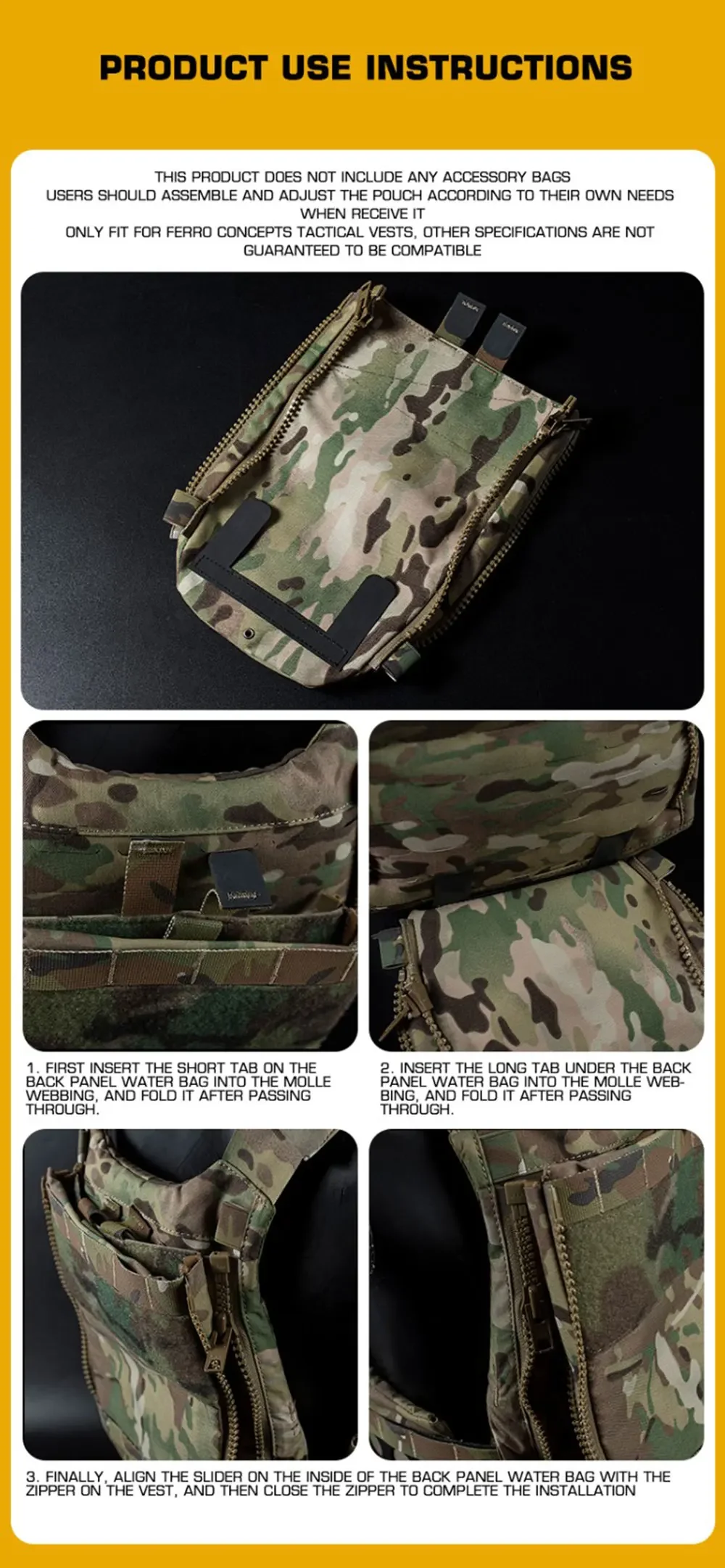 FCPC V5 Plattenträger Jagdweste Assault Back Panel Gear Wasserspeicher Allzweck Multi Fit Erweiterbare Tasche Airsoft-Ausrüstung – Detail 6