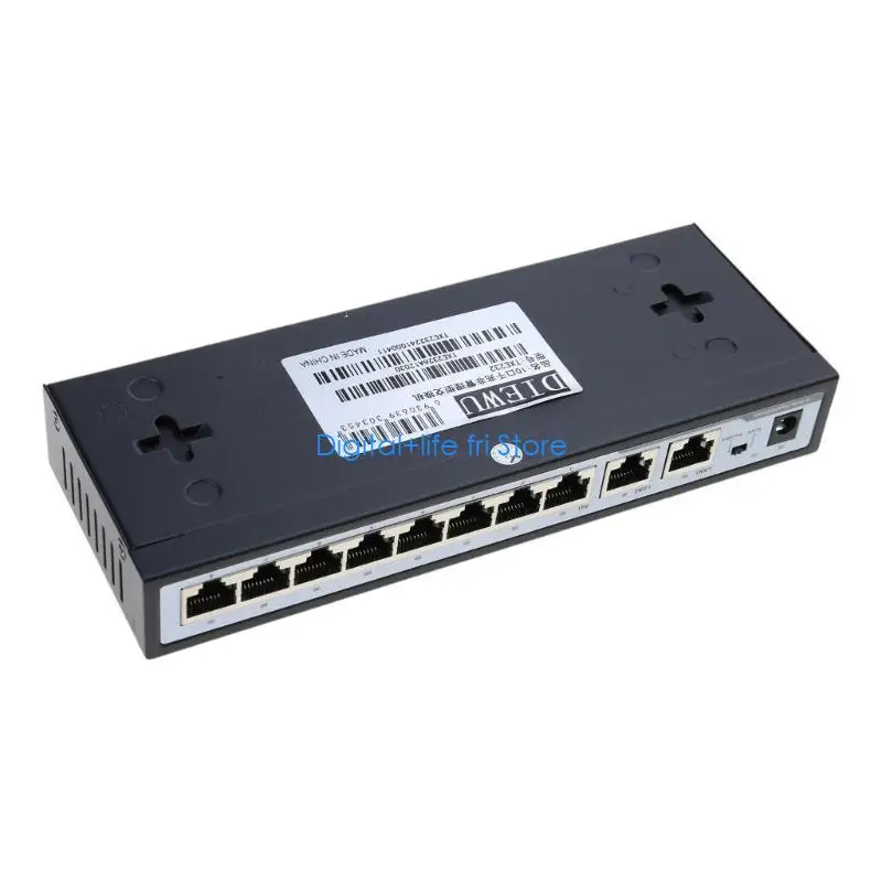 E06D Switch 10 PortEthernet Switch 120W 8 Port 1000Mbps +2 Uplinks with Power PlugandPlay