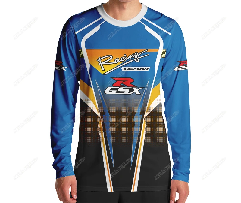 For SUZUKI GSX RR Racing Team Superbike Motorcycle Long T-Shirt Men's Sport Quick Dry Anti-UV Not Fade Jerseys