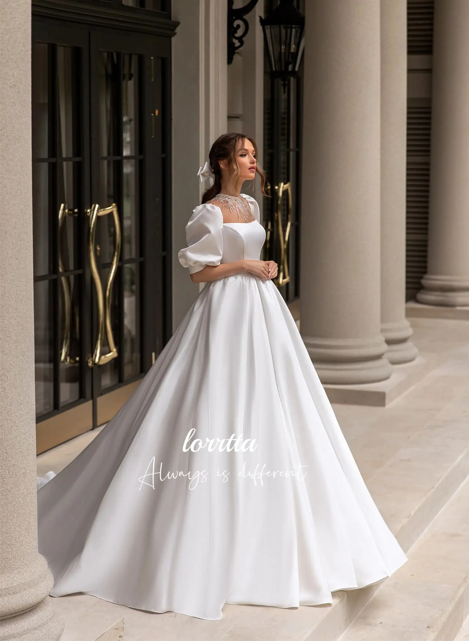 Lorrtta Wedding Dress Satin White Robe De Soiree Femmes Evening Gown Elegant Party Dresses for Women 2024 Ball Gowns Prom Gala