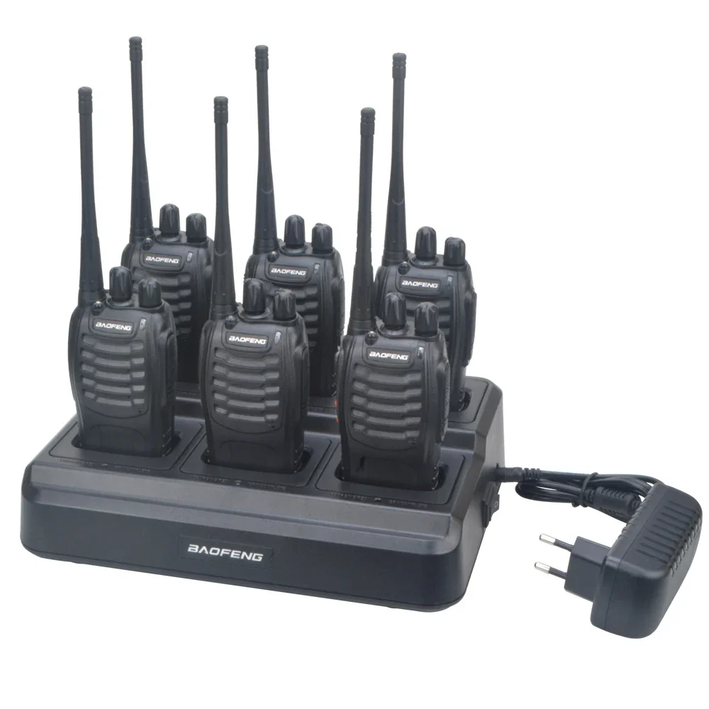 Baofeng-BF-666S de BF-777S BF-888S BF-888H walkie-talkie, cargador de seis vías, multiunidad de 6 bolsillos, 110-240V