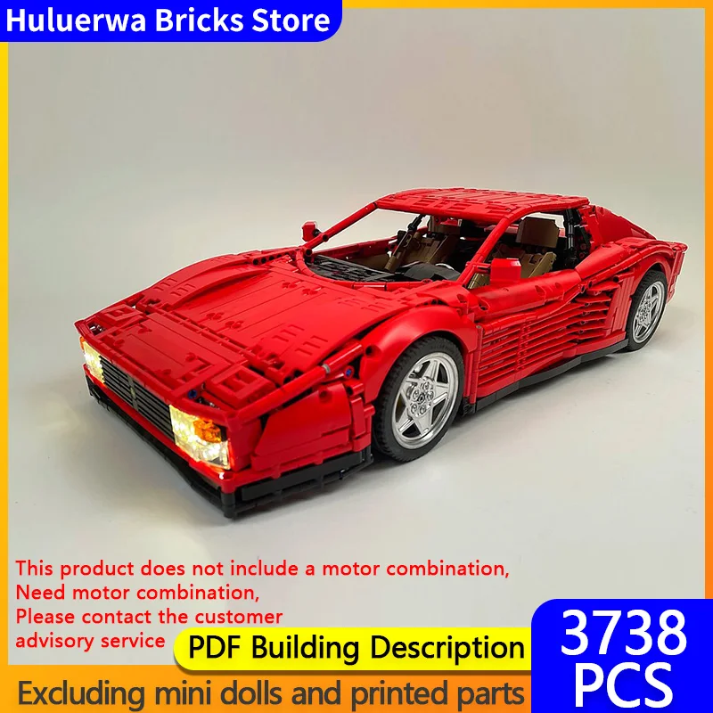 

Модель скоростного гоночного автомобиля MOC, строительные кирпичи Testarossa, верхний уровень, спортивный автомобиль, модульная технология, подарки, праздник, сборка, детская игрушка