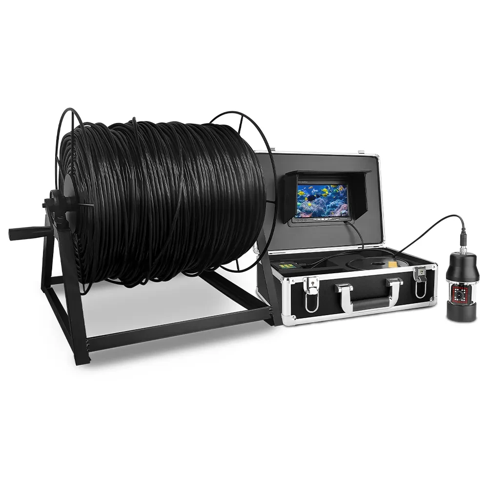 Fish Finder 7 Inch Screen 200 Meters 360 Degree Rotating Underwater Monitoring System 5MM Cable