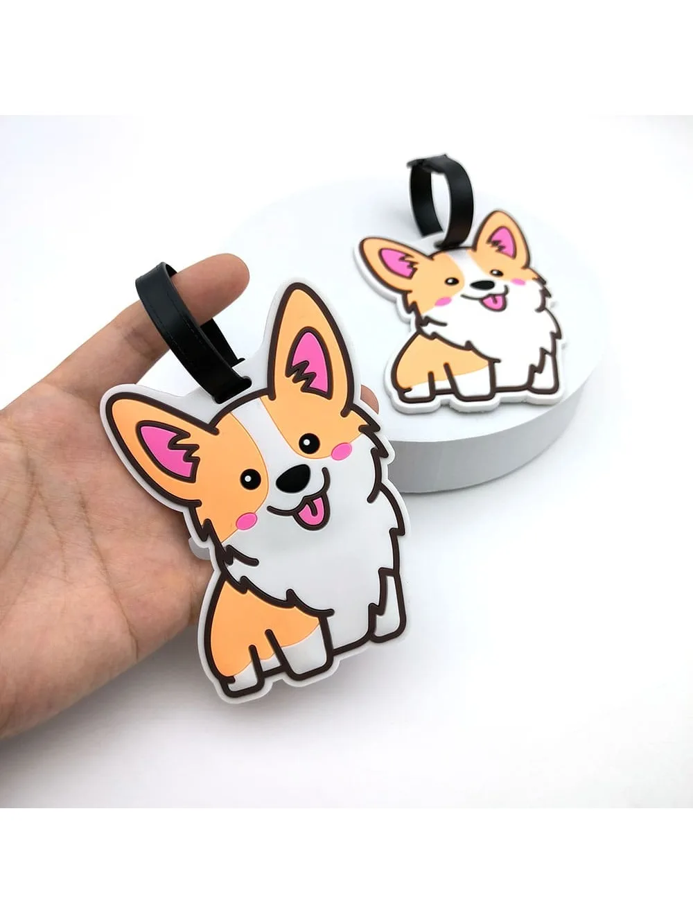 1PCS Cute Small Animal Luggage Label Airport Label Travel Essential Loss Prevention Hanging Label Unisex