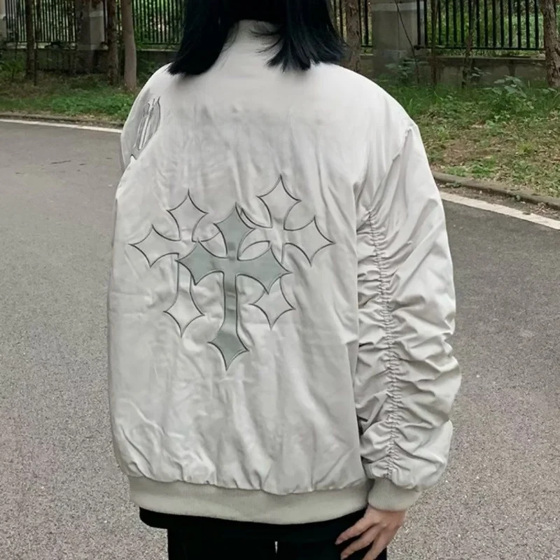 

Loose Men's Baseball Jaet Autumn Winter plus Size American High Street West Coast Fat Guy Coat Casual Couple's Outerwear