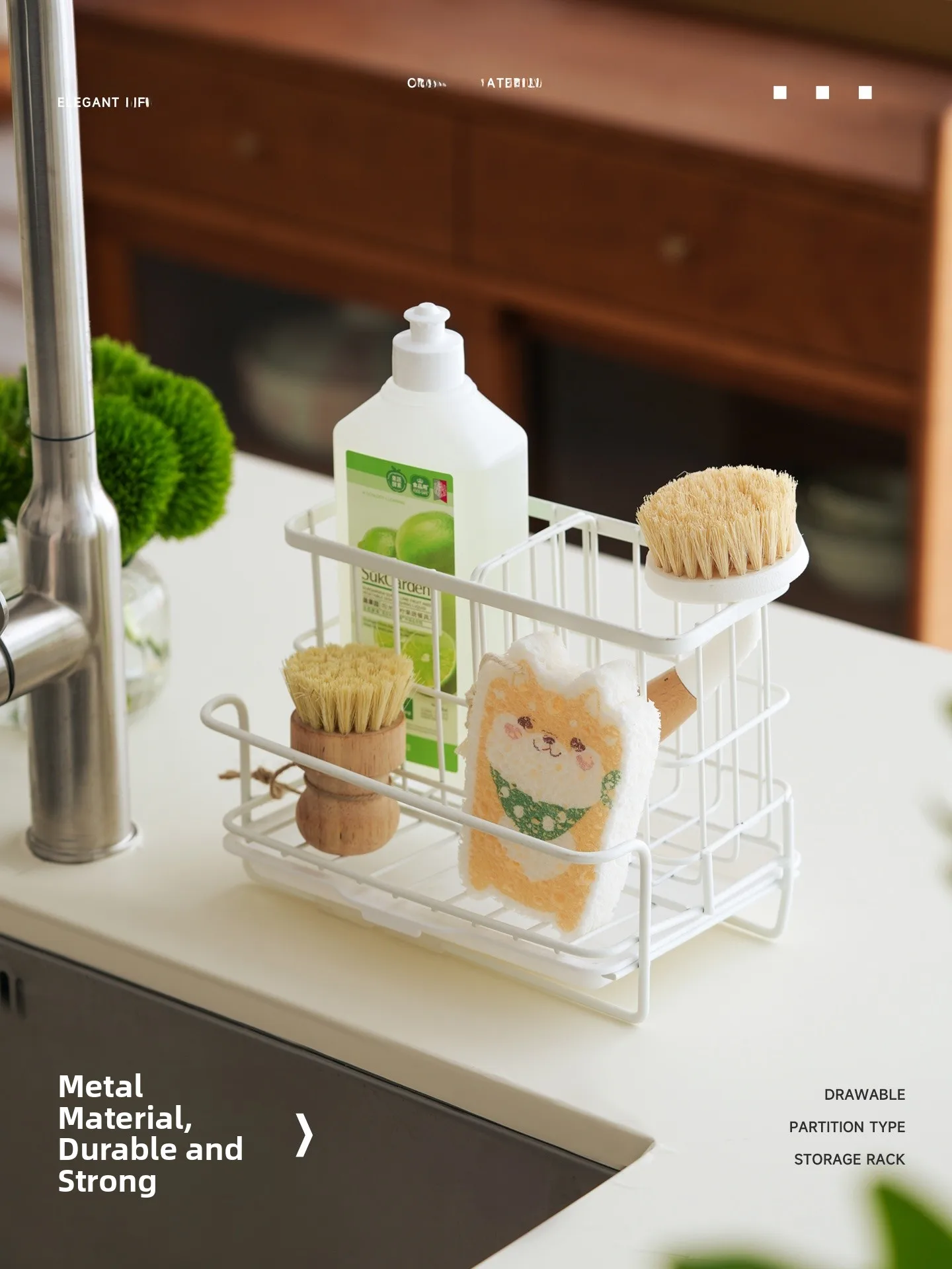 

Современная компактная подставка для кухонной столешницы Simplici, маленький размер, для ложек и лопаток, металлический материал, не требует сверления.