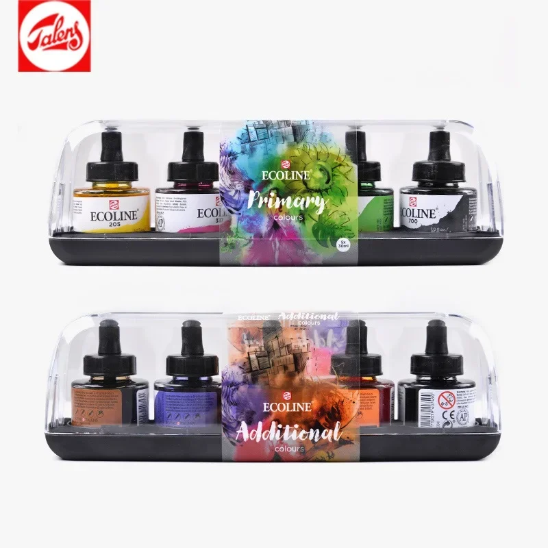 Eco-line Transparent Color 10Color 30ML Watercolor Paint PureInk Set Glass Bottle Assemble Drawing Supplies Illustration Tool