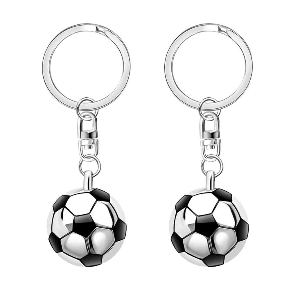 

12 Pcs Key Rings Creative Soccer Ball Keychain Football Keyring Semicircle Metal