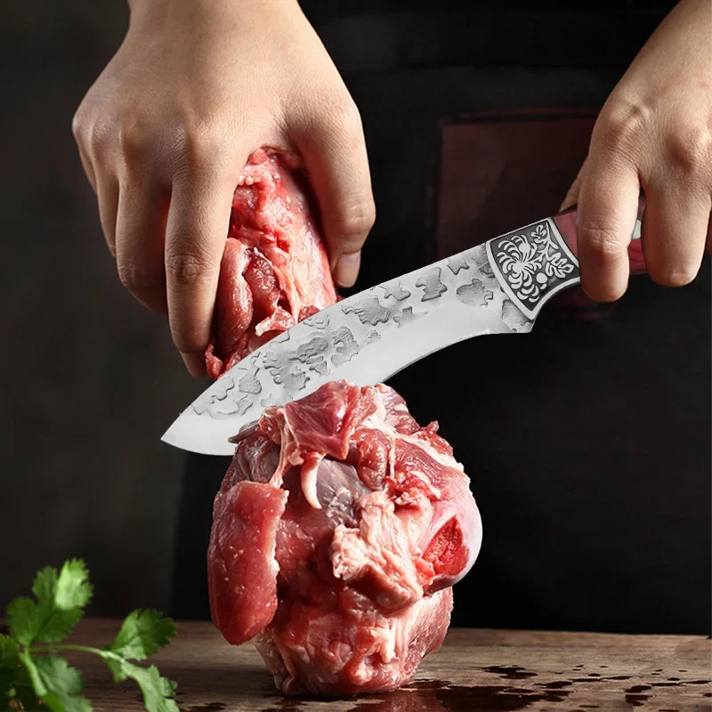 Utility Knife Hand Forged Blade Kitchen Knives Cleaver Meat Fish Fruit Vegetable Chef Slicing Cooking Butcher Boning Knife Tools