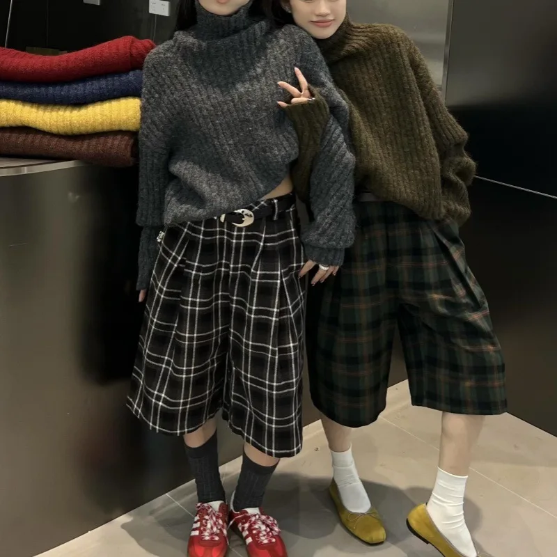 2025 Autumn and Winter Retro Fashion New Style Thick High Neck Warm Wool Pullover Sweater Loose and Versatile Casual Sweater