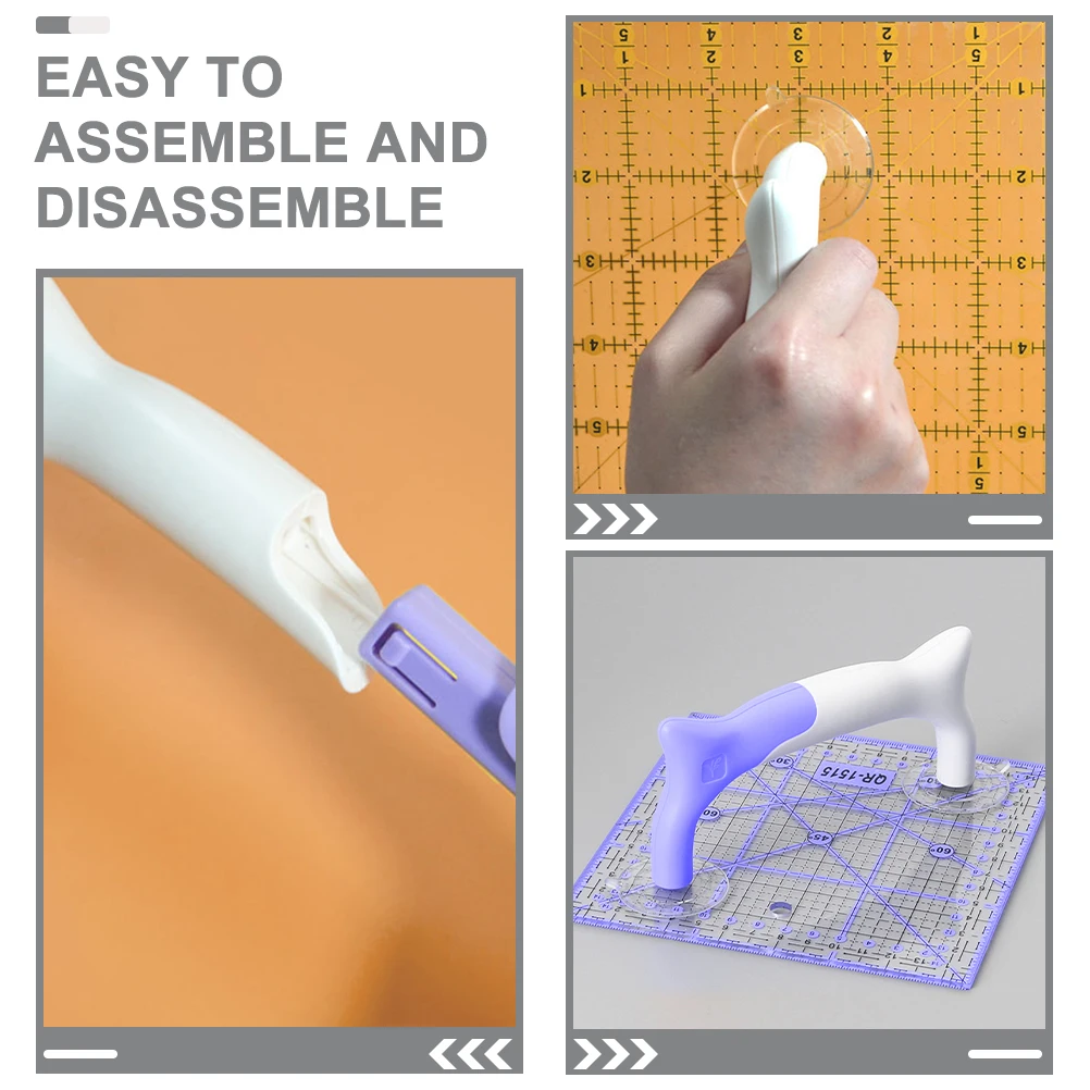 

Quilting Ruler H Strong Suction Tool Purple White ABS PVC Material Multifunctional Grips Quilted Ruler Fixator Easy Assemble