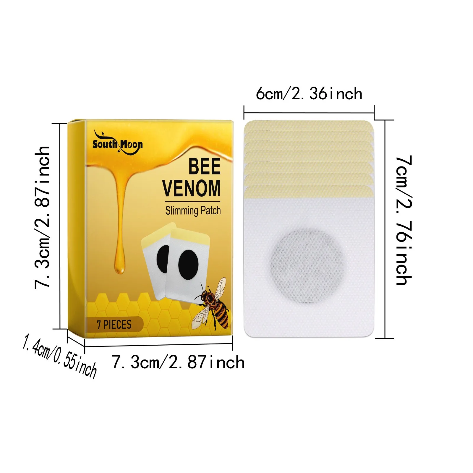 7pcs Bee Slimming Patch Bee Lymphatic Drainage Slimming Patch Male And Female Bee Lymphatic Healths and Beauty Drainage Patch