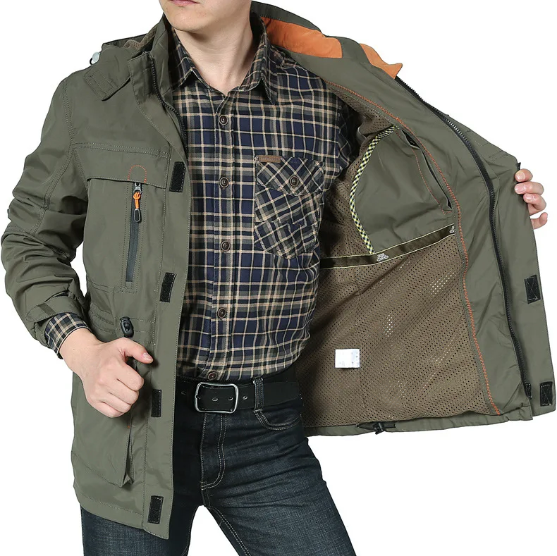 Winter and Autumn Outdoor Casual Windbreaker, Mid-aged Jacket with Added Insulation and Breathable Fabric, Men's Coat