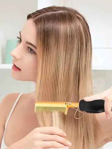 Electric Hot Comb Hair Straightener High Temperature Adjustable Temperature Iron Comb Straighten Or Curl Hair Ceramic Press Comb