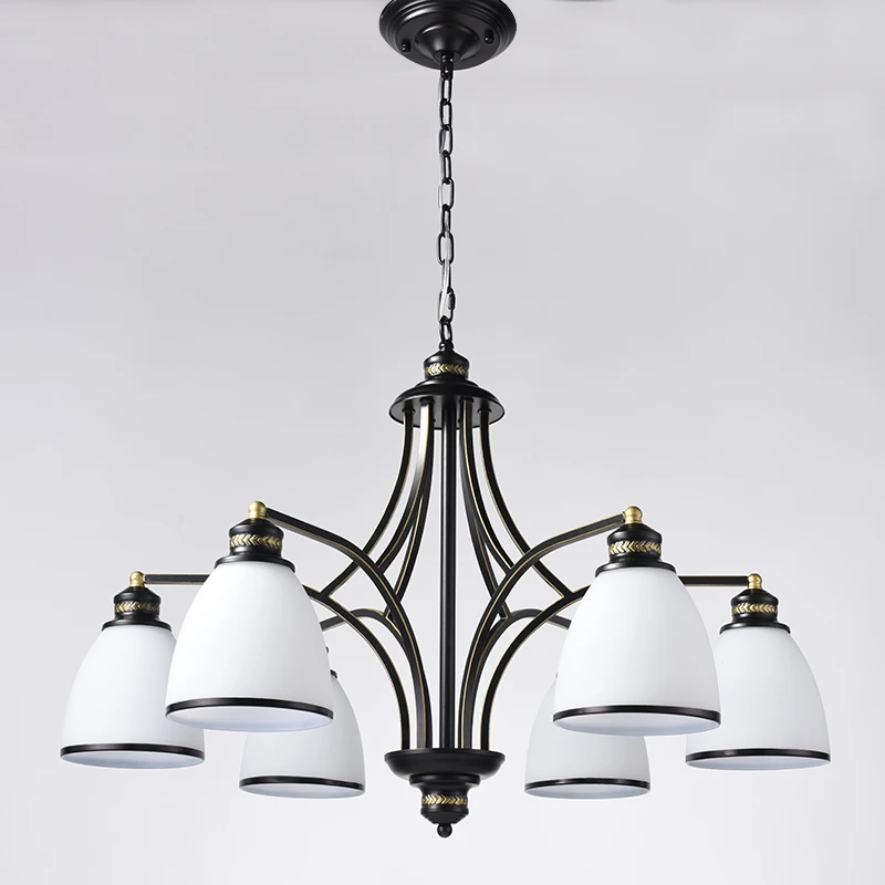 Spray Lacquer Chandelier 6/8 Lamp Arms LED morden Pendant lamp Glass shade ceiling  for Living Room Bedroom Dinning 