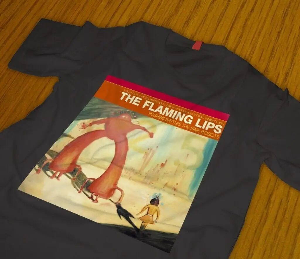 The flaming lips black Black T-Shirt, rock band shirt, black shirt TE7696