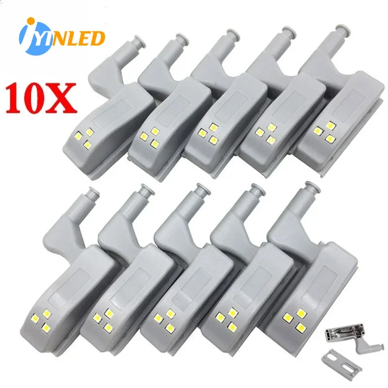 

10Pcs/Set Kitchen Cupboard Lights LED Inner Hinge Lamp Lighting for Bedroom Wardrobe Closet Under Cabinet Lights