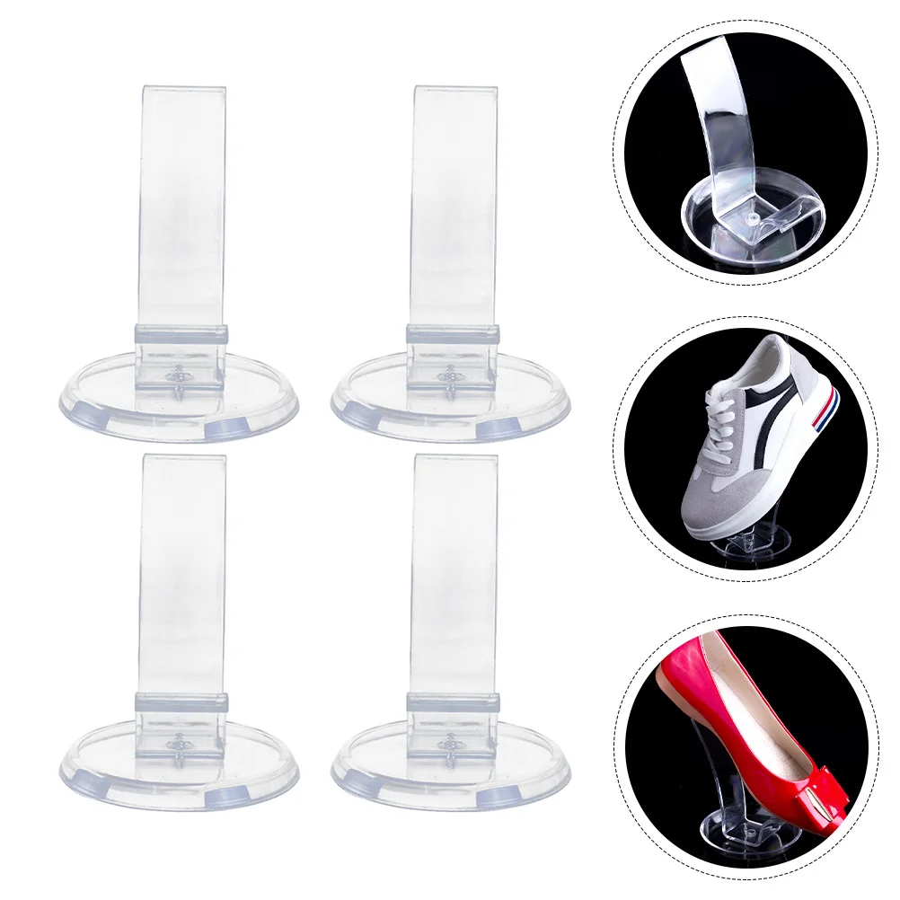 

4 Pcs Shoe Rack Premium Material Display Risers Rest Holder Stand High Heels Store Pvc