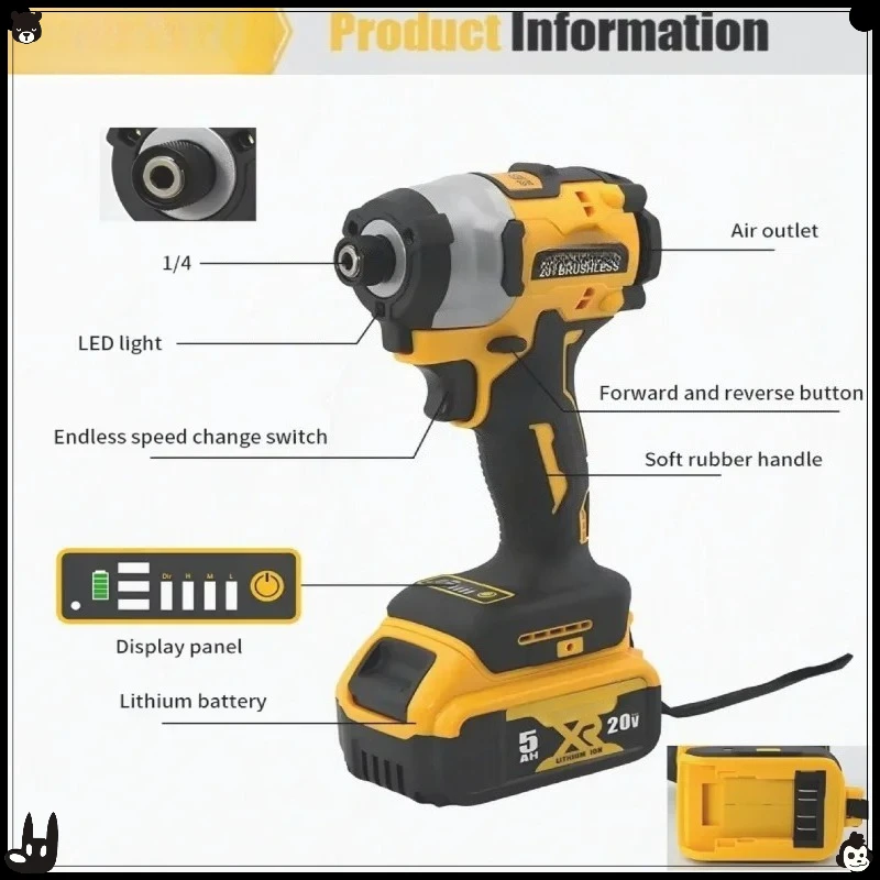 مفتاح ربط لاسلكي قابل لإعادة الشحن من Fit DCF850 Dewalt، بطارية ليثيوم كهربائية، أدوات كهربائية، عزم دوران كبير 20 فولت