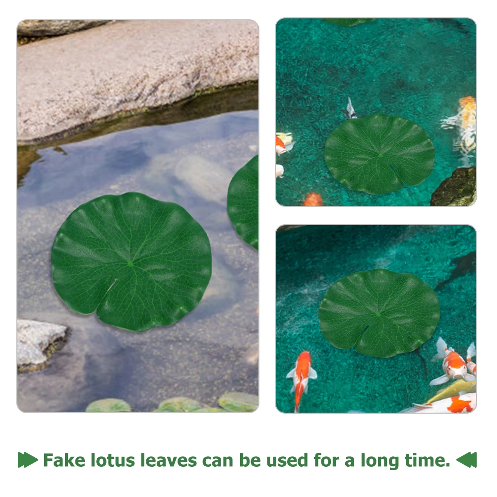

2Pcs Fake Lotus-Leaf Decoration Floating Pond Artificial Leaves Eva Material Fish Tank Garden Ornament Realistic Look