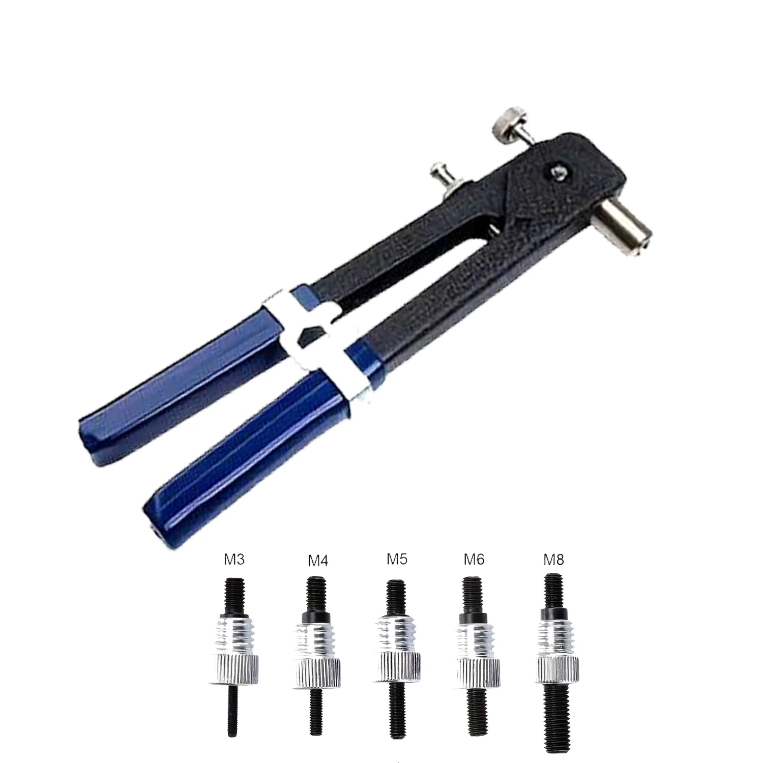 150 قطعة برشام المكسرات بندقية مغزل عدة M3/M4/M5/M6/M8 أو الجوز برشام مماسك Repairtool برشام Flatheadscrew البوب الجوز برشام بندقية مجموعة