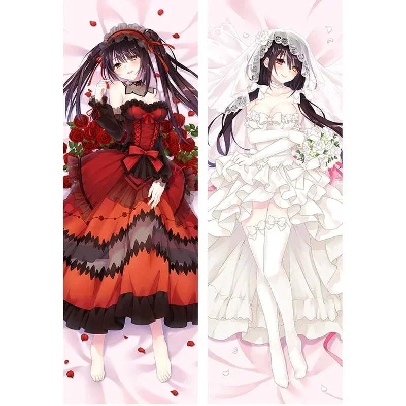 60x180cm Japanese Anime DATE A LIVE Tokisaki Kurumi Dakimakura Otaku Male Cushion Cover Peachskin Fullbody Throw Pillow Case