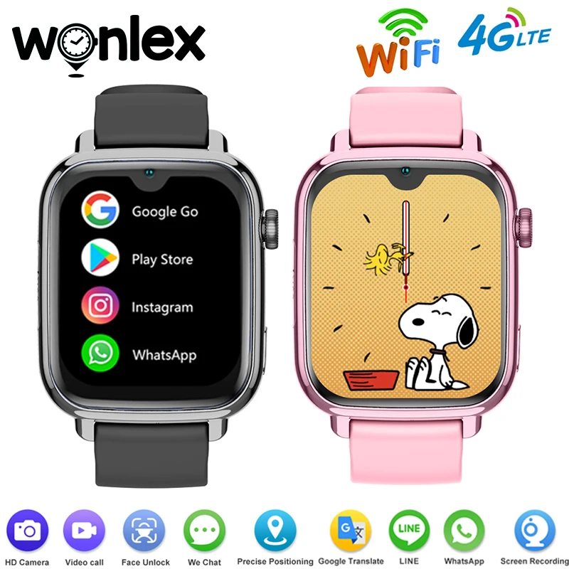 

Wonlex Kids Smart Watch GPS-WIFI Tracker 4G SOS Call Google Play Store KT34 Video Call Children Smartwatch With WhatsApp