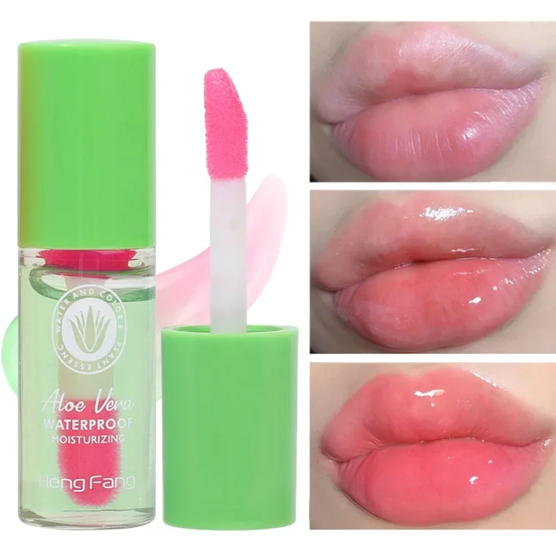 Aloe Vera Peach Honey Mini Lip Oil Temperature Color Changing Lasting Waterproof Moisturizing Lip Gloss Lip Care Makeup Cosmetic