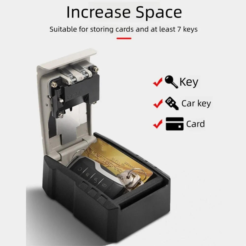 Alloy Padlock Key Box 4 Digits Password Anti-Theft Key Storage Box Cat Eye Mounted Wall Mounted Outdoor Key Safe Lock Box