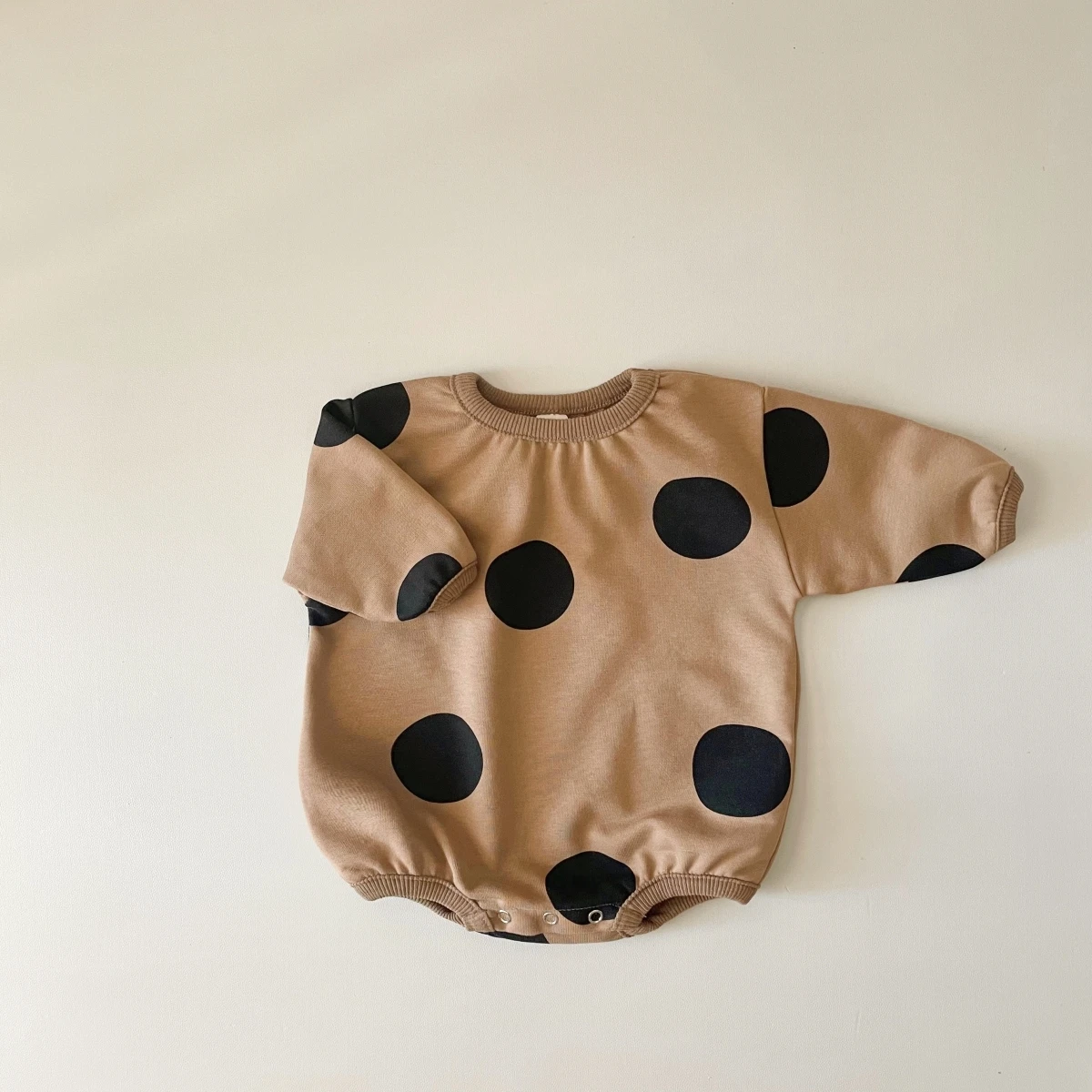 Korean INS Baby Girls Romper Clothes for Newborns Bodysuit Long Sleeve Polka Dots Sweatshirt Romper 2023 Autumn Baby Boy Romper