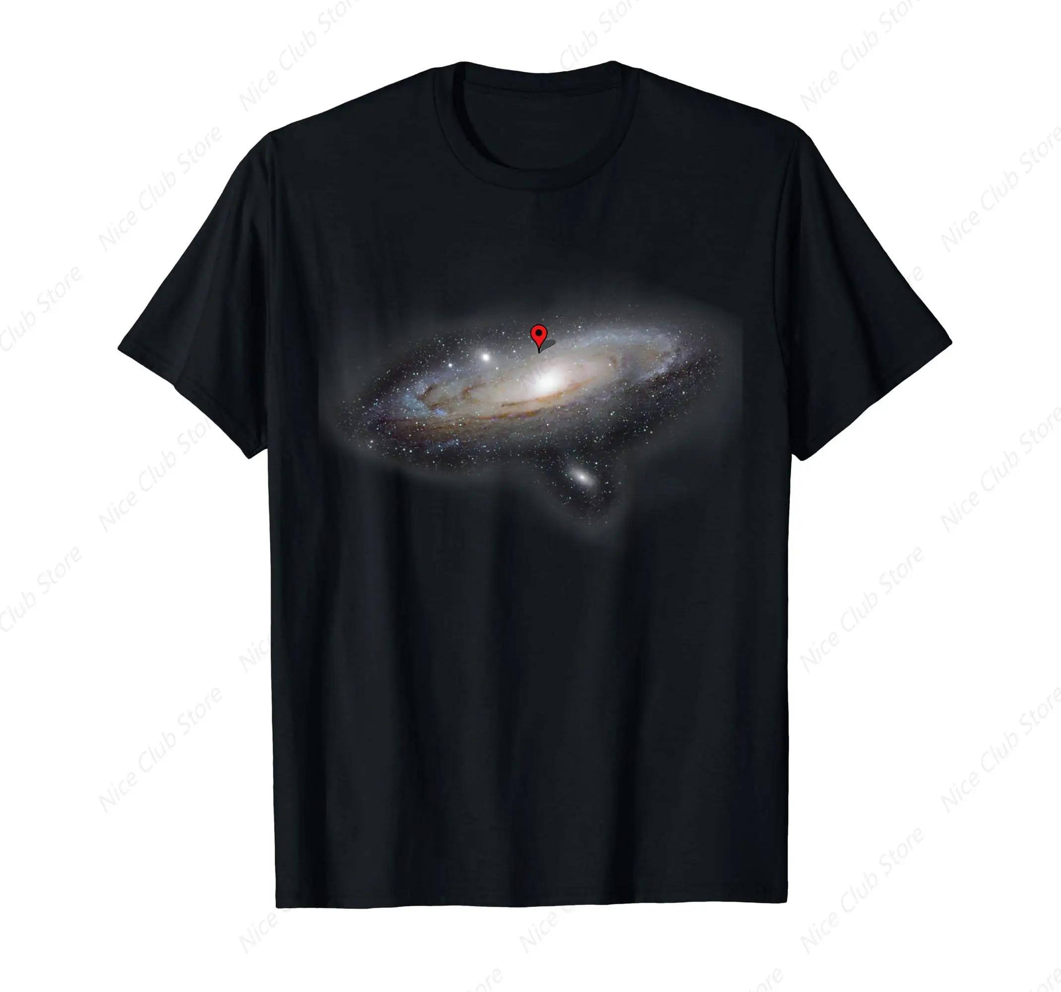 You Are Here Funny Astronomy Planets Galaxy Universe Shirt for Men Cotton 100% Summer Tops Women