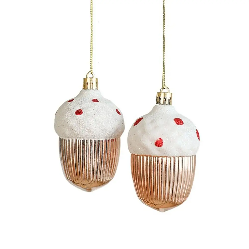 

2Pcs Plastic Christmas Hanging Conch Ornament Snowman Star Hazelnut Christmas Pendant Glittery Decorative Christmas Tree Pendant